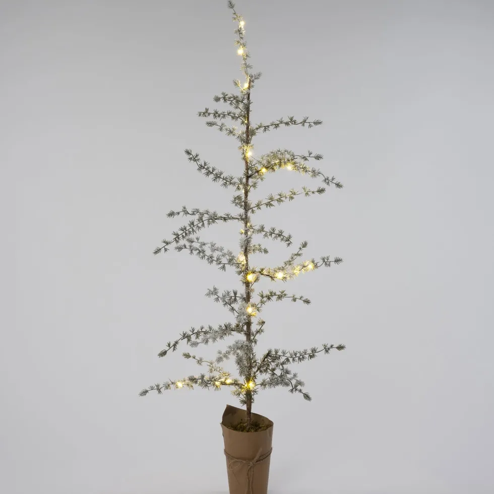 Intratuin kunstkerstboom Stag besneeuwd met 25 lampjes warm wit D 28 H 130 cm