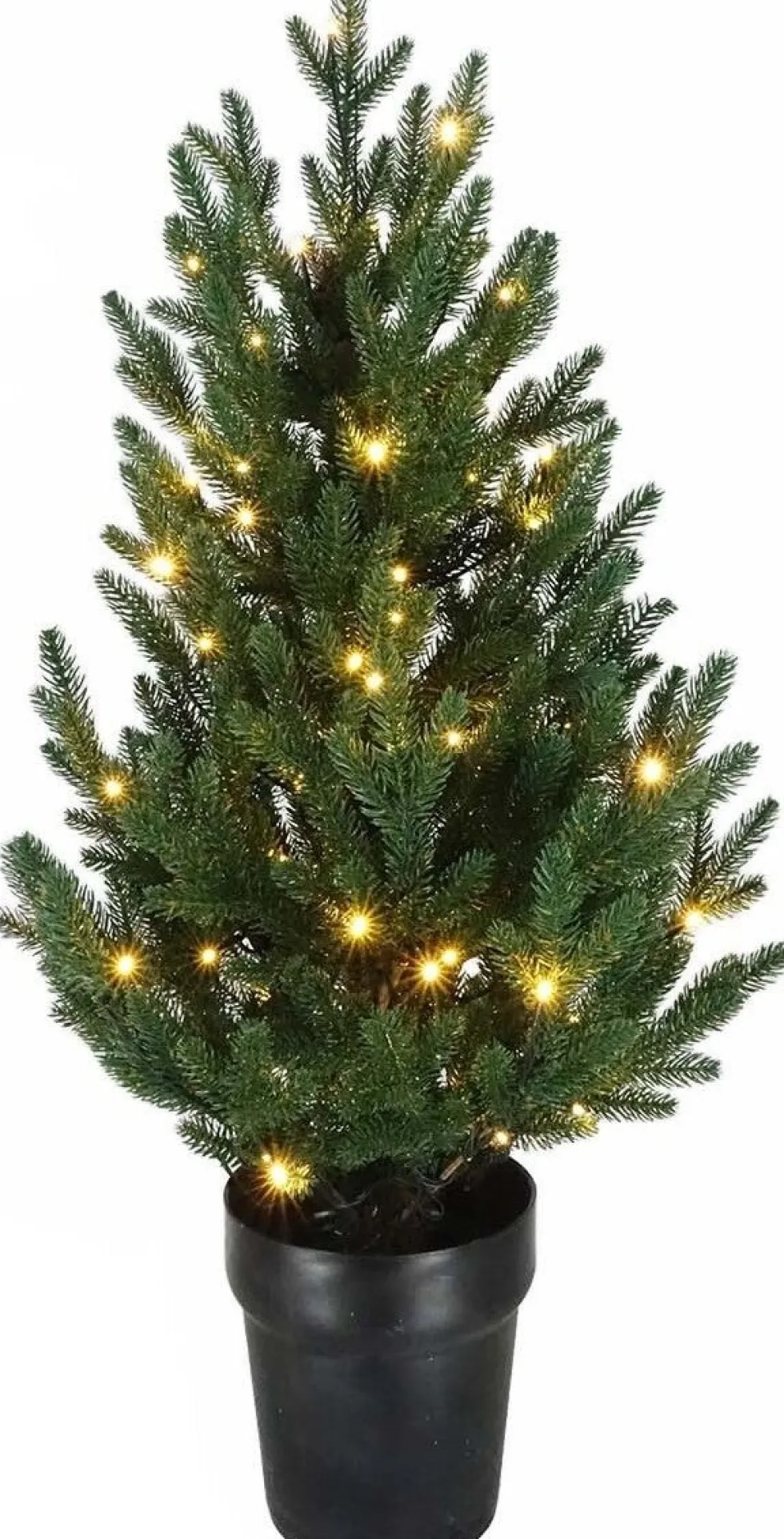 Intratuin kunstkerstboom Stig groen met 110 lampjes warm wit D 84 H 120 cm