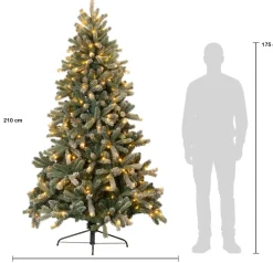 Intratuin kunstkerstboom Sven besneeuwd met 360 lampjes warm wit D 136 H 210 cm