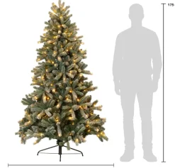 Intratuin kunstkerstboom Sven besneeuwd met 250 LED lampjes warm wit D 118 H 180 cm