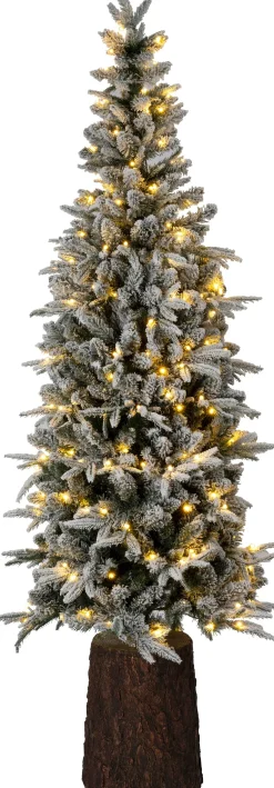 Intratuin kunstkerstboom Tronk besneeuwd op stam met 360 lampjes warm wit D 87 H 240 cm
