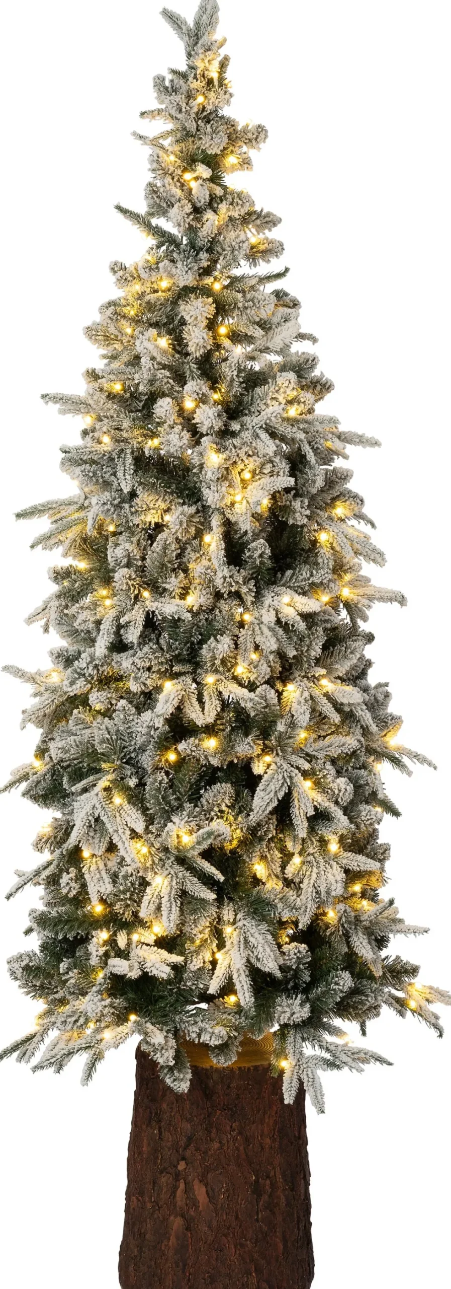 Intratuin kunstkerstboom Tronk besneeuwd op stam met 250 lampjes warm wit D 79 H 210 cm