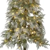 Intratuin kunstkerstboom Utah besneeuwd op voet met 350 lampjes warm wit D 78 H 210 cm