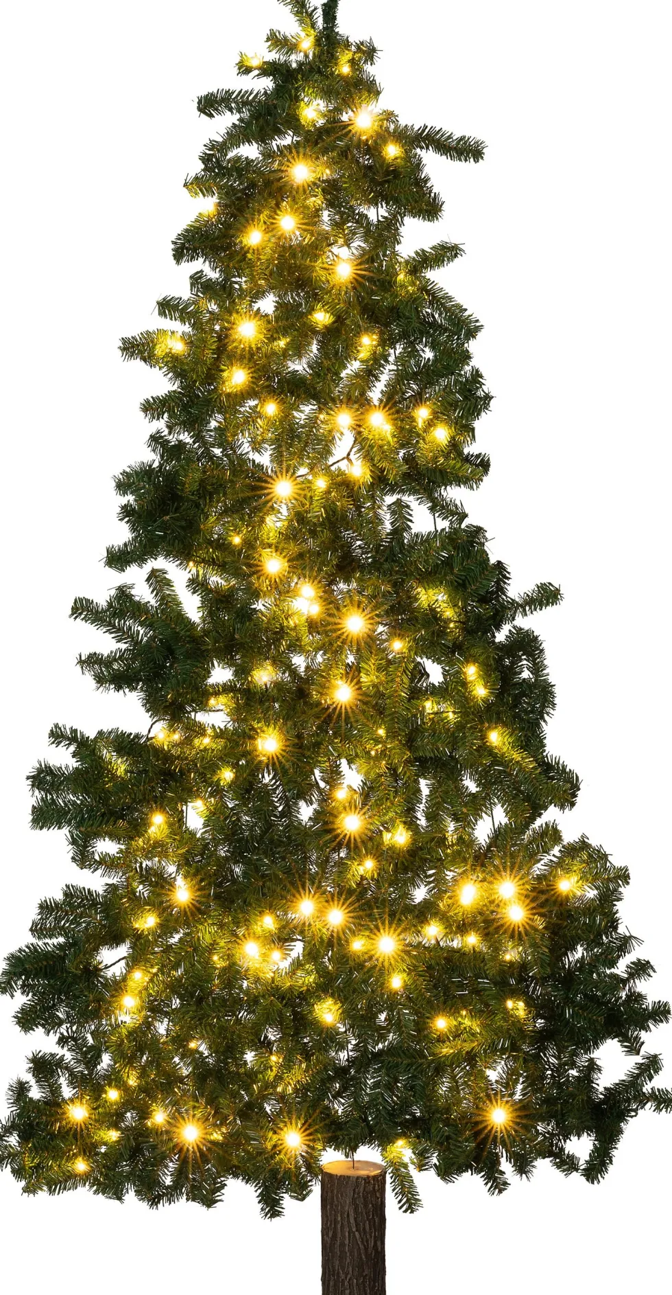 Intratuin kunstkerstboom voor aan muur met 130 lampjes 90 x 180 cm