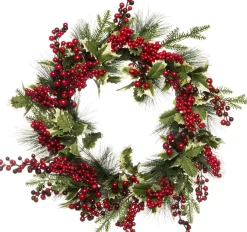 Intratuin kunst kerstkrans rood hulst en bessen D 50 cm