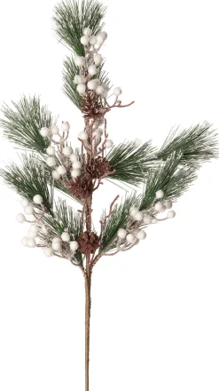 Intratuin kunstkersttak Pinus met bessen 79 cm wit