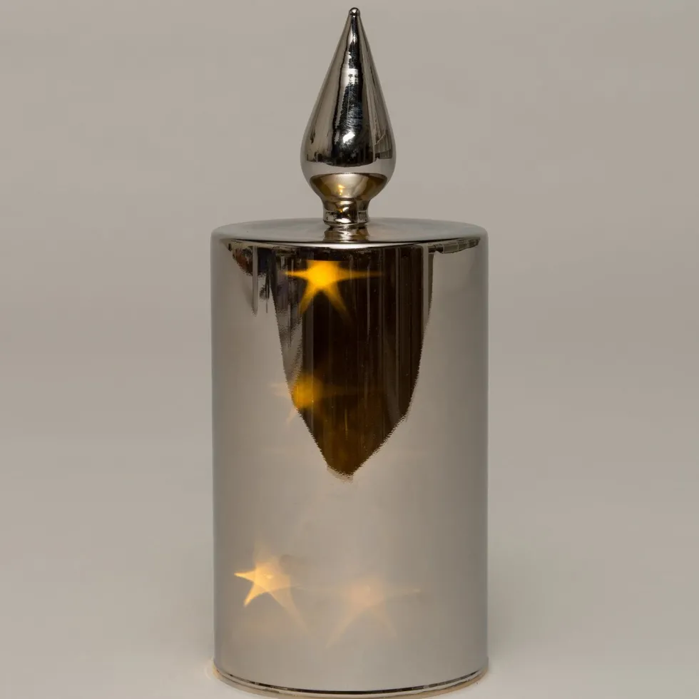 Intratuin LED kaars in glas brons D 9 H 20 cm