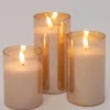 Intratuin LED kaars in glas goud D 7,5 H 10/12/15 cm 3 stuks