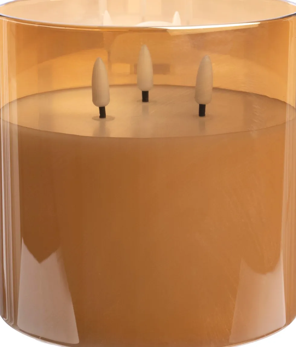 Intratuin LED kaars in glas goud D 15 H 15 cm