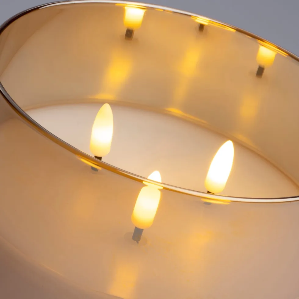 Intratuin LED kaars in glas goud D 15 H 15 cm