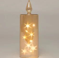 Intratuin LED kaars in glas oranje D 9 H 26 cm