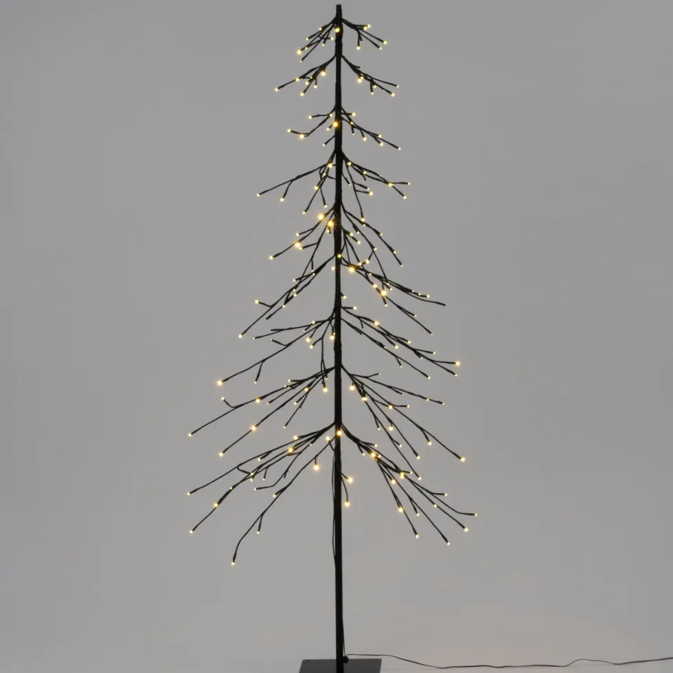 Intratuin LED kerstboom Daan zwart met 96 lampjes warm wit D 57 H 120 cm