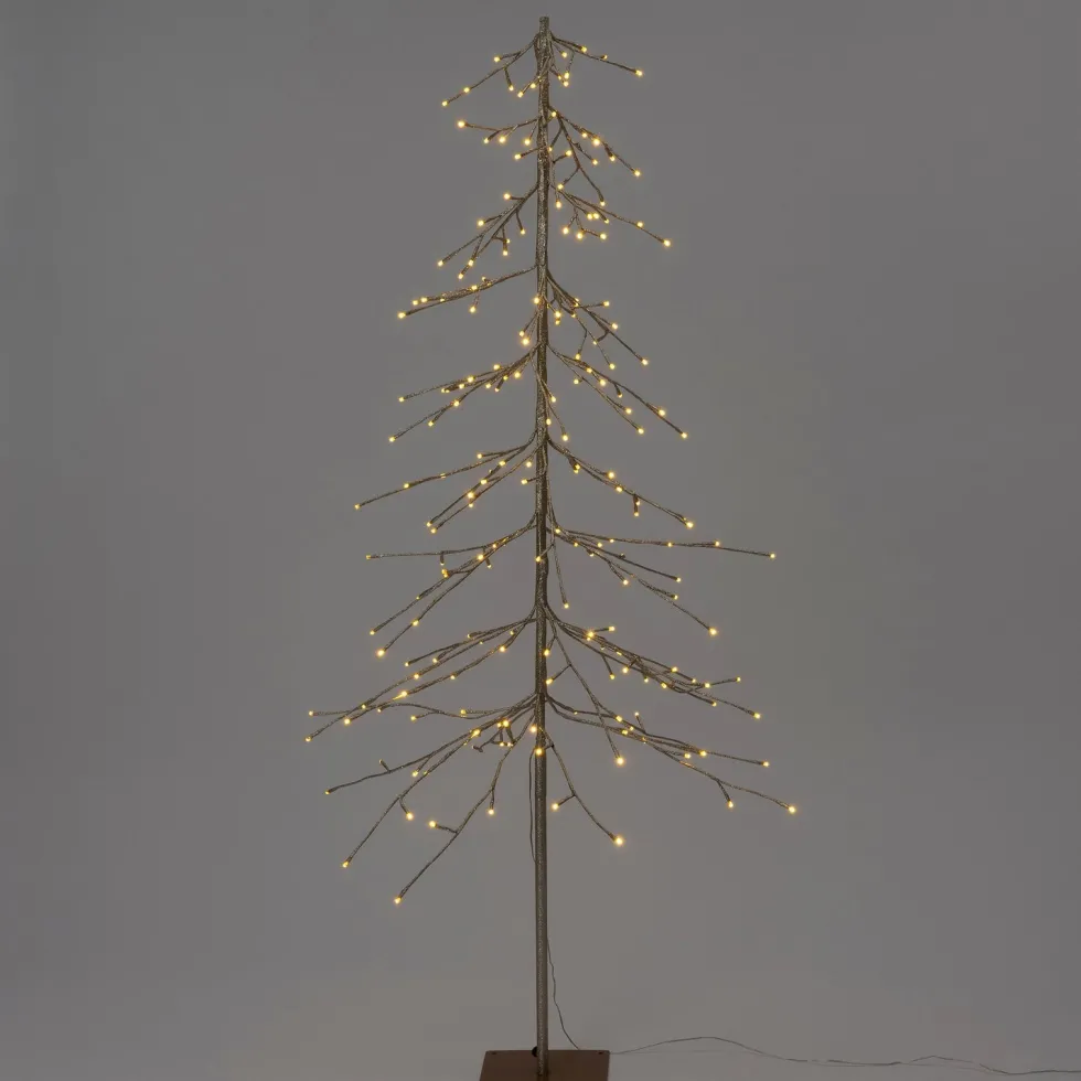 Intratuin LED kerstboom Daan goud met 216 lampjes warm wit D 82 H 180 cm