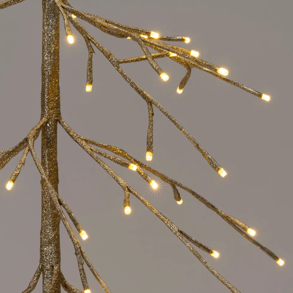 Intratuin LED kerstboom Daan goud met 216 lampjes warm wit D 82 H 180 cm