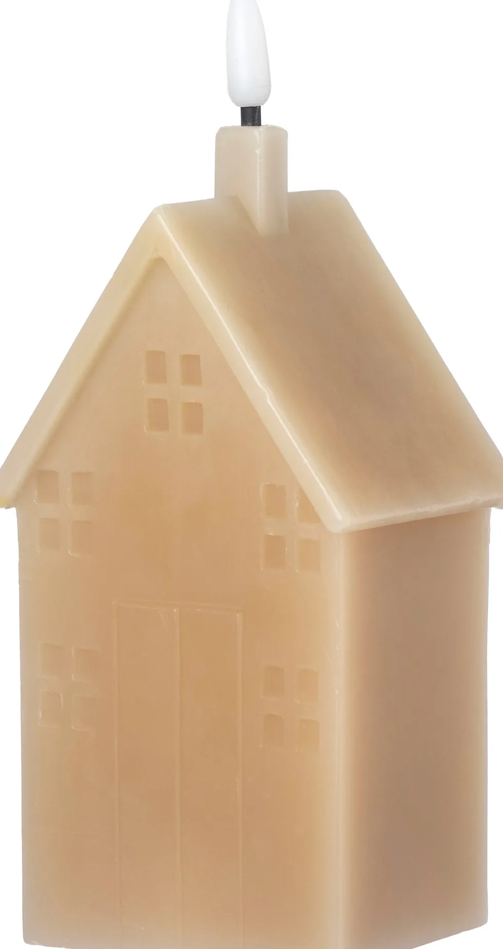 Intratuin LED stompkaars huis Tebi licht bruin 7,5 x 7,5 x 17,5 cm