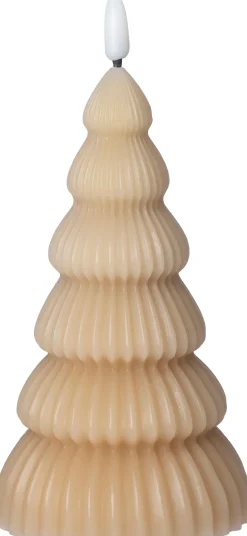 Intratuin LED stompkaars kerstboom Juna licht bruin D 8,5 H 17,5 cm