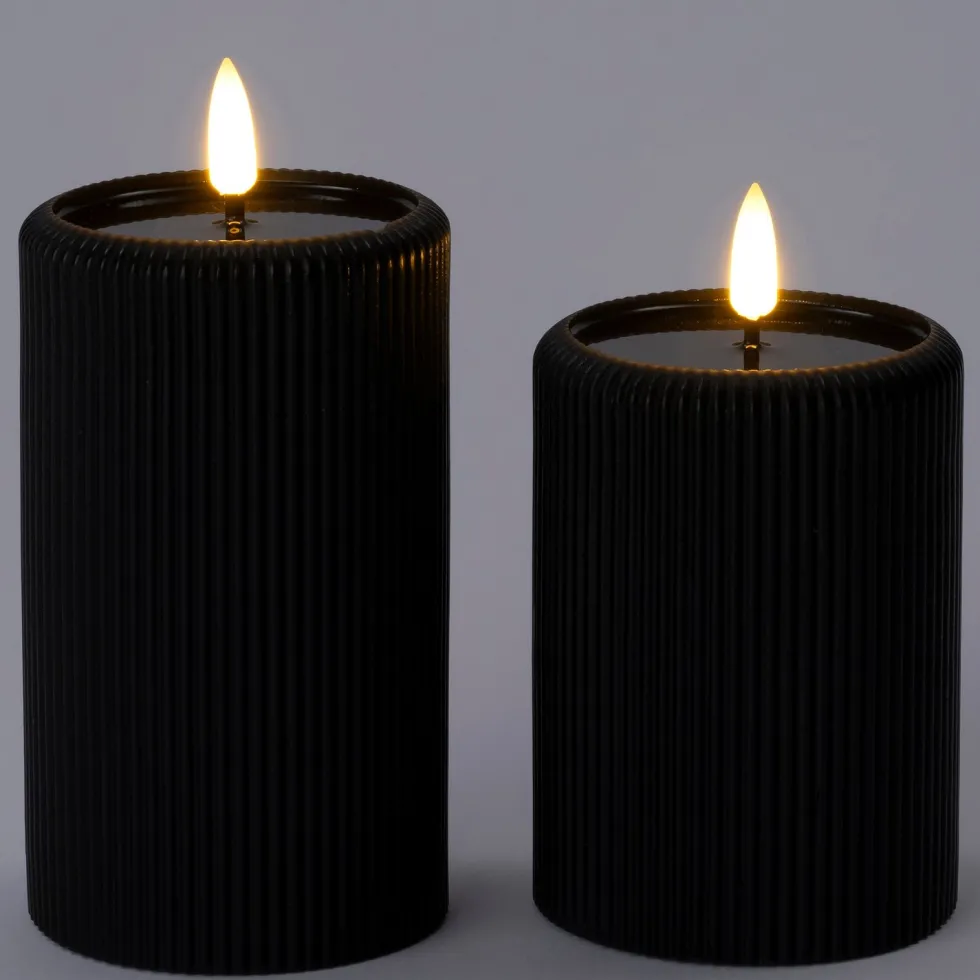 Intratuin LED stompkaars Stripe zwart D 7,5 H 12,5 cm