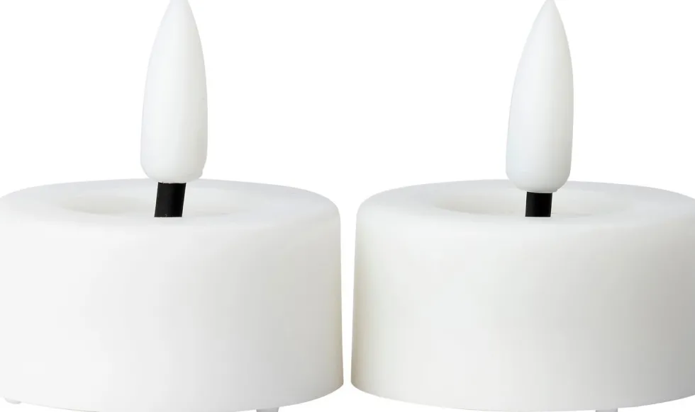 Intratuin LED waxinelicht Alena wit D 4,5 H 5 cm 2 stuks