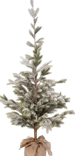 Intratuin mini kunstkerstboom besneeuwd op jute voet D 50 H 150 cm