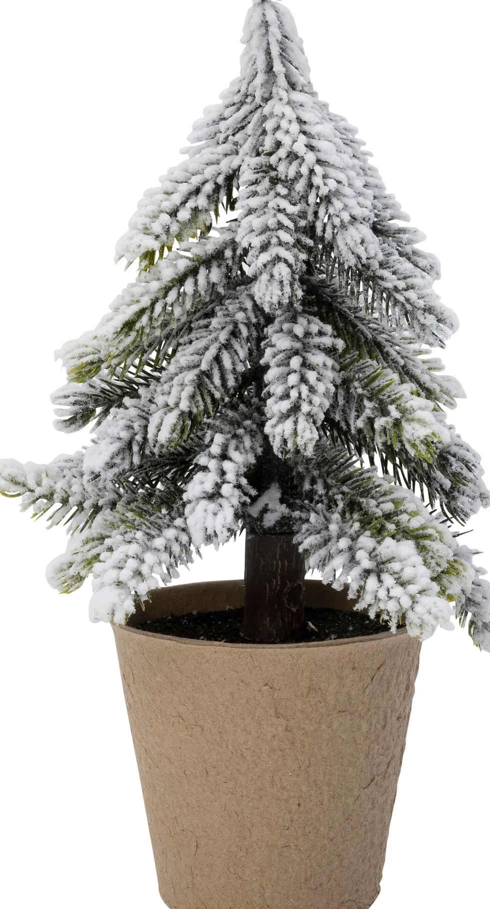 Intratuin mini kunstkerstboom Kraft besneeuwd in pot D 12 H 23 cm