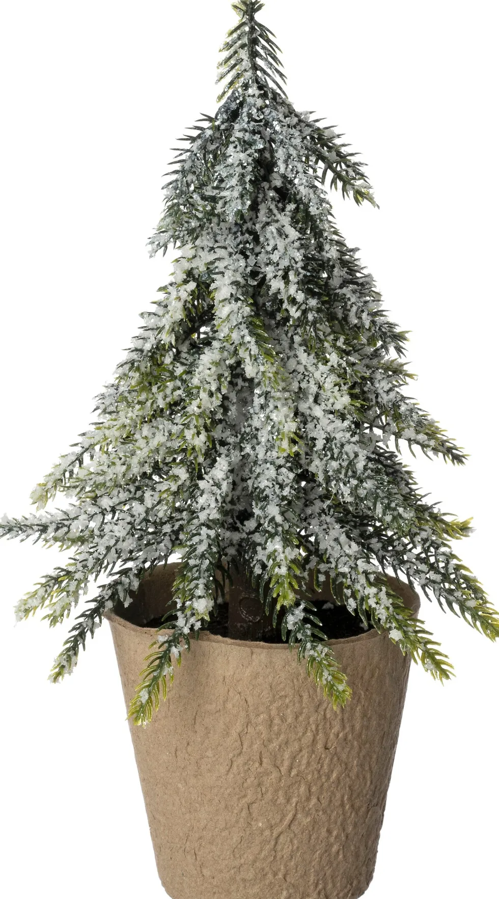 Intratuin mini kunstkerstboom Kraft besneeuwd D 12 H 23 cm