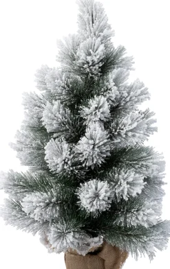 Intratuin mini kunstkerstboom besneeuwd op jute voet D 35 H 60 cm