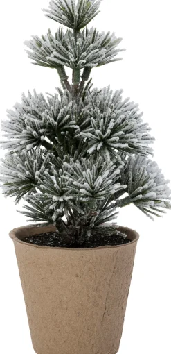 Intratuin mini kunstkerstboom Kraft besneeuwd D 12 H 22 cm