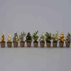 Intratuin mini kunstkerstboom Kraft besneeuwd D 12 H 22 cm