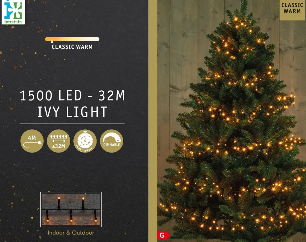 Intratuin miniverlichting Ivy Light met 1500 lampjes classic warm 32 m