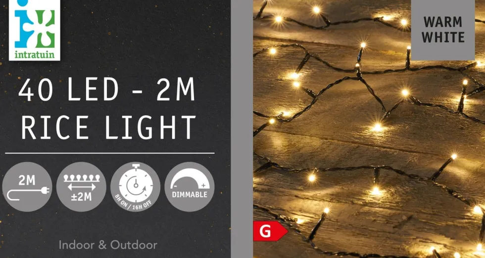 Intratuin miniverlichting met 40 LED lampjes warm white 2 m