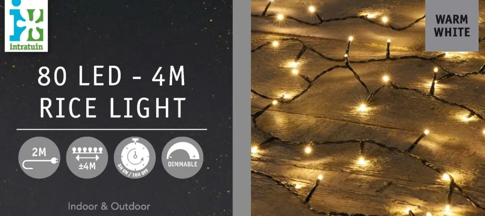 Intratuin miniverlichting met 80 LED lampjes warm white 4 m