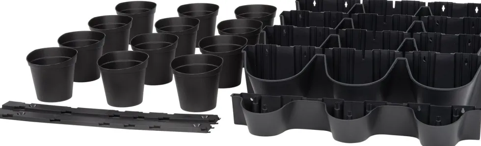 Intratuin muur bloempot Cascade antraciet 67 x 17,7 x 57 cm