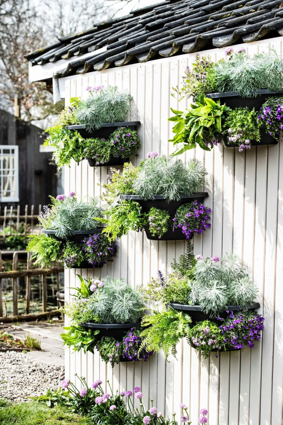 Intratuin muur bloempot zwart 50 x 26 x 21,5 cm
