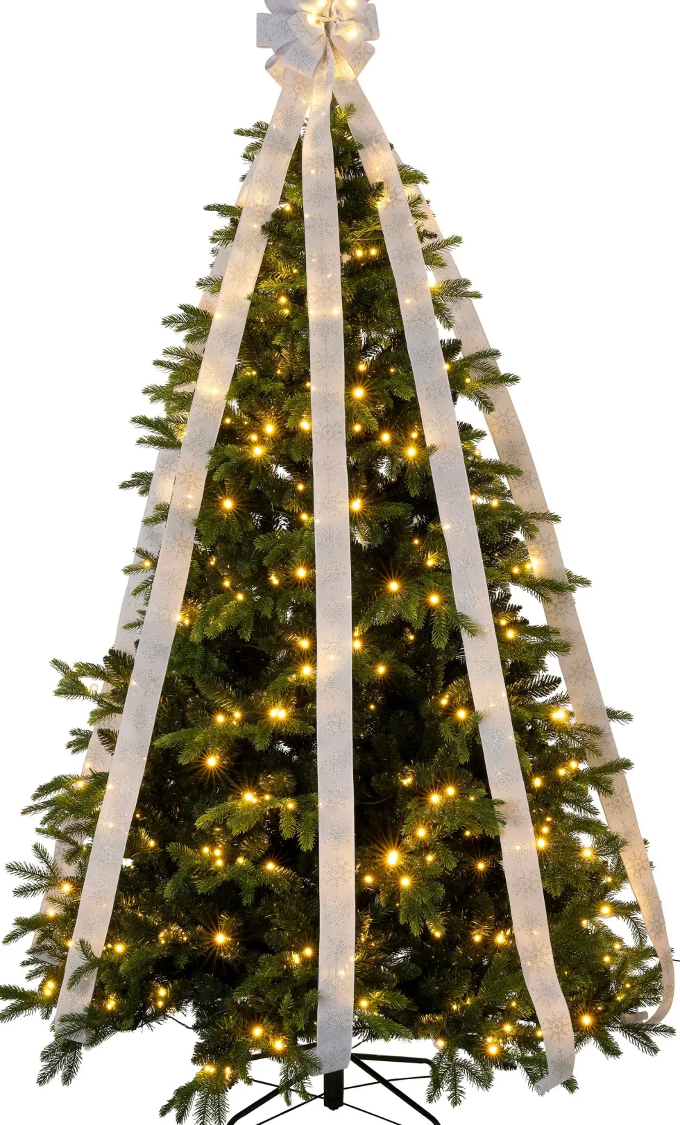 Intratuin piek Plini lint wit / zilver met verlichting 26 x 18 x 238 cm