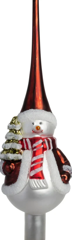 Intratuin piek sneeuwpop rood / wit D 8 H 29 cm