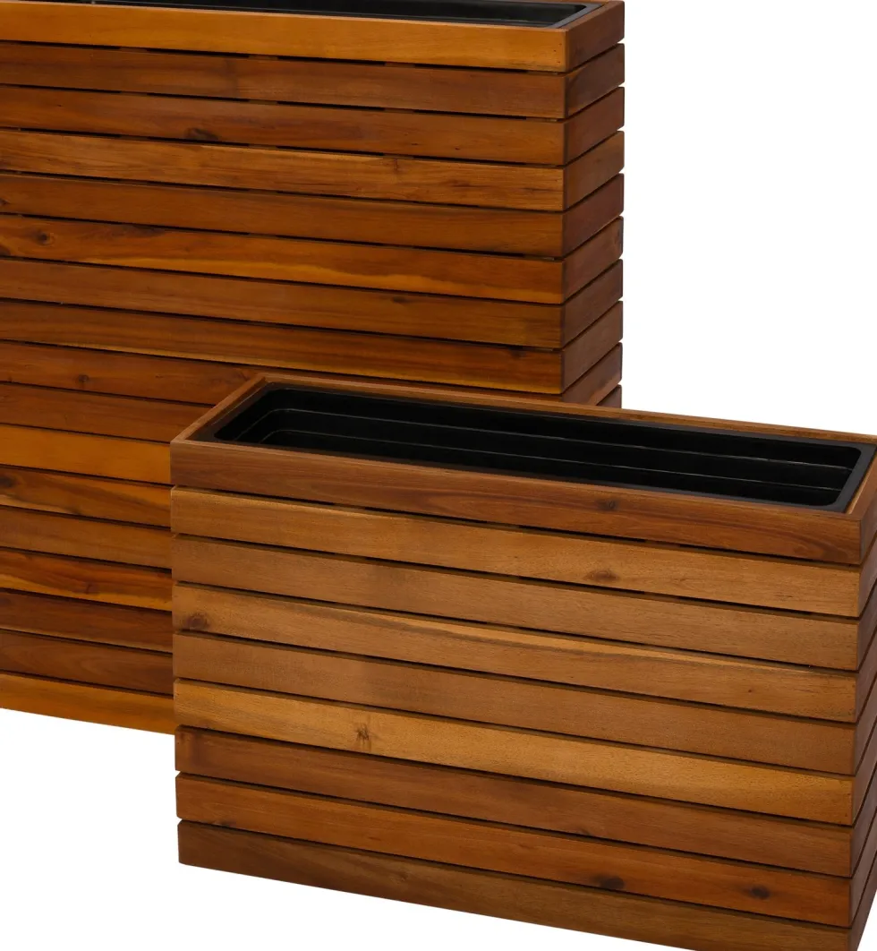 Intratuin plantenbak Acacia naturel 62 x 22 x 41 cm