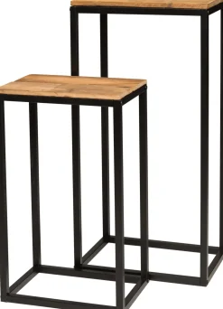 Intratuin plantenkruk zwart / naturel 40 x 27 x 81 cm