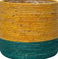 Intratuin plantenmand Keoni geel / blauw D 28 H 26 cm