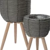 Intratuin plantenmand op poten Shaniel grijs D 30 H 60 cm