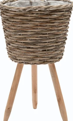 Intratuin plantenmand op poten naturel 27 x 27 x 45 cm
