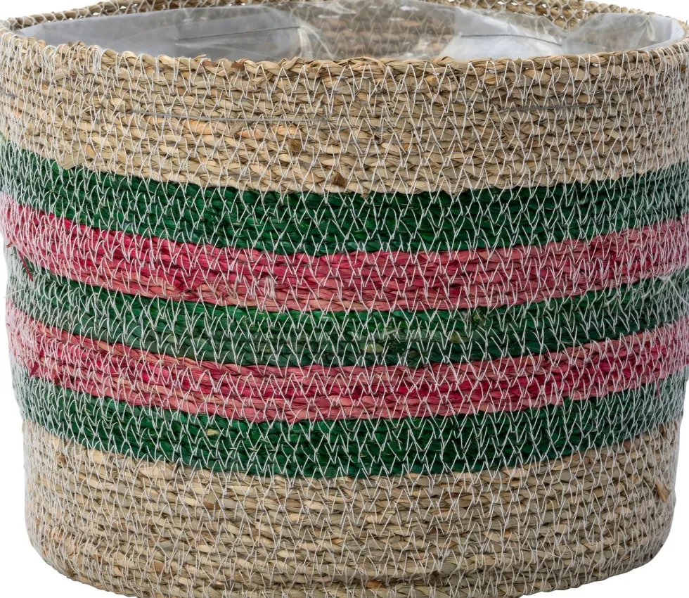 Intratuin plantenmand Pip strepen roze D 29 H 22 cm