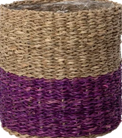 Intratuin plantenmand Ruben duotoon naturel / paars D 22 H 23 cm