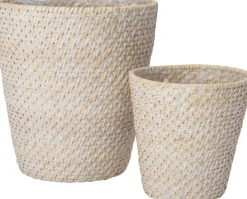 Intratuin plantenmand Sepp whitewash naturel D 28 H 30 cm
