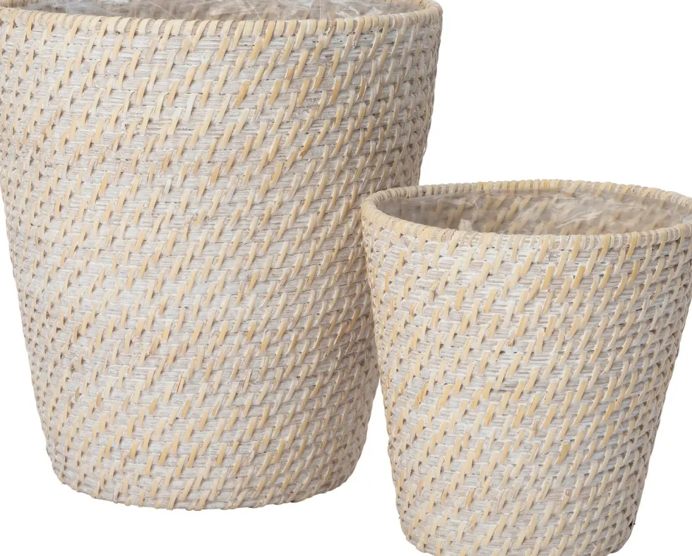 Intratuin plantenmand Sepp whitewash naturel D 28 H 30 cm