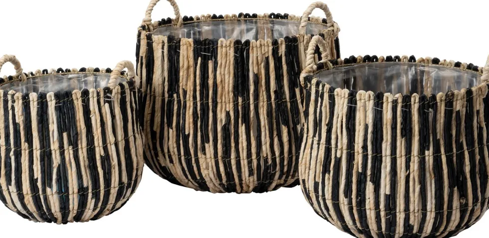 Intratuin plantenmand Suan naturel / zwart D 44 H 36 cm
