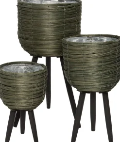 Intratuin plantenmand Suuz groen / zwart D 21 H 33 cm