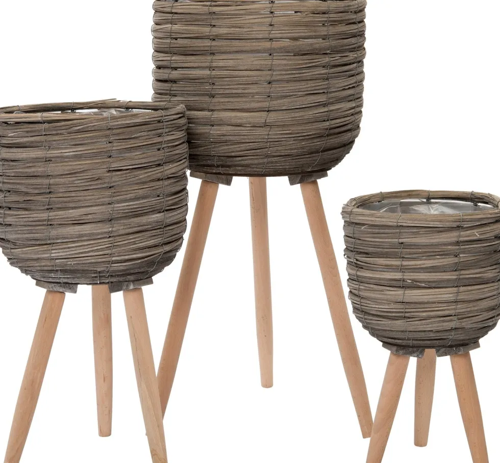 Intratuin plantenmand Suuz grijs / naturel D 25 H 45 cm