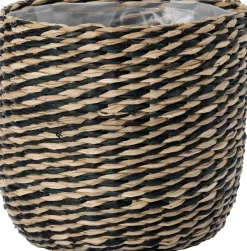 Intratuin plantenmand Yke naturel / zwart D 25 H 25 cm