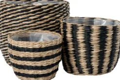 Intratuin plantenmand Yke naturel / zwart D 25 H 25 cm
