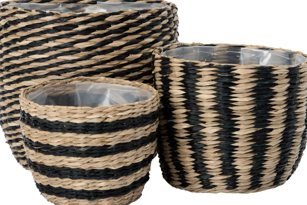 Intratuin plantenmand Yke naturel / zwart D 25 H 25 cm